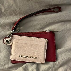 Michael Kors Red and Pink Wristlet